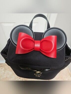KATE SPADE 🎀 MINNIE MOUSE ⭐️ DISNEY COLLAB 🖤 Nylon/Leather MiniBackpack⭐️ NWoT